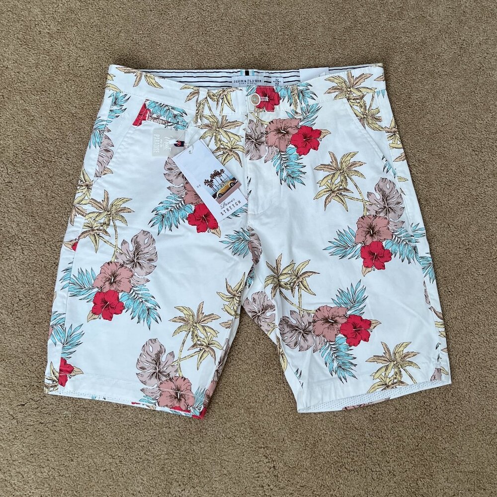 Denim & Flower Shorts